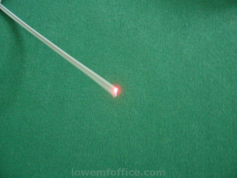 Plastic Optical Fiber cable with red light